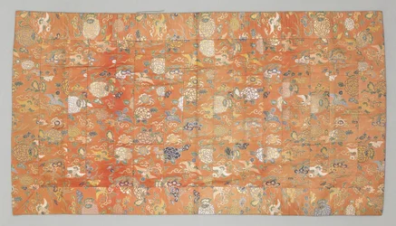 Sju kolumn kesa, sent 1700-tal (Side med guldbrokad)