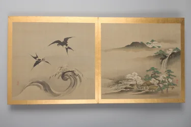 Trettio målningar av fåglar, blommor och landskap, sent 1700-tal (album; siden)