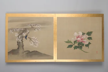 Trettio målningar av fåglar, blommor och landskap, sent 1700-tal (album; siden)