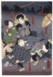 Untitled (Actor Group) (träsnitt i färg)