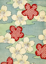 färg träblock tryck av Dogwood Blossoms
