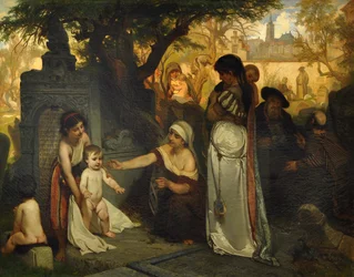 Den gamla judiska kyrkogården i Prag, 1857