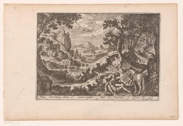 Landskap med berättelsen om den barmhärtige samariten: samariten hjälper offret på sin häst Story of the Good Samaritan (serietitel)