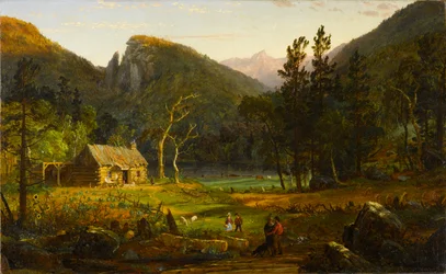 Eagle Cliff, Franconia Notch, New Hampshire, 1858 (olja på duk, monterad på panel)