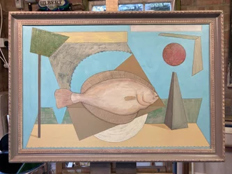 En fisk ute ur vattnet (målning)