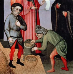 The Miraculous Multiplication of the Grain, detalj från St. Nicholas of Bari altartavla