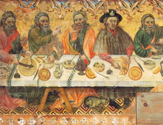 Helig middag, detalj av en grupp apostlar
