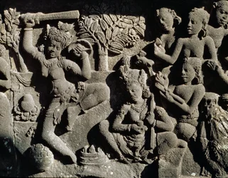 Relief från det hinduiska templet