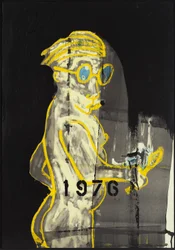 1976, 2012 (blandteknik på akvarellpapper monterat på pannå med recept på baksidan)