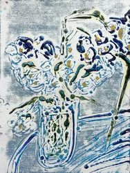 Fleur De Sel No. 02 Blå Carmel Monotyp, 2021 (olja på papper)