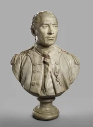 Porträttbyst av John Paul Jones, modellerad 1780, gjuten 1787-89 (gips med terrakottafärg)
