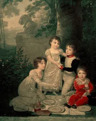 Fyra barn till Joachim Murat och Caroline Bonaparte (från vänster: Letizia)