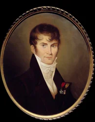 Porträtt av Claude Francis, baron de Meneval (1778-1850) sekreterare för Napoleon Bonaparte. Målning av Jean Baptiste Isabey (1767-1855)