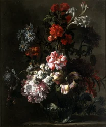 Ett stilleben med blommor (olja på duk)