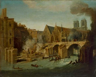 Petit Pont efter branden 1718