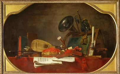 Les attributs de la musique - musikens attribut, följeslagare till 40-12-16/28, en av tre supraporti för Chateau de Choisy ...