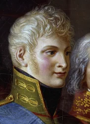 Porträtt av tsar Alexander I av Ryssland, detalj (olja på duk)