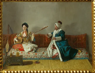 Mr Levett och Ms Glavany i turkisk dräkt...