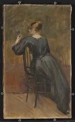 Porträtt av Suzanne Valadon (1865-1938), 20 år gammal, ca. 1885 (olja på duk)
