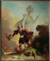Don Juan och statyn av befälhavaren (olja på duk)