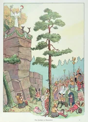 Druidfestival i Maennelstein, Alsace, illustration från 