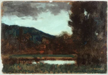 Landskap i Alsace, skymning, mellan 1879 och 1888 (olja)