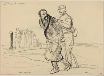 Vid fronten i Vincennes. Bolo pacha, ca 1914-1919 (kol på papper)