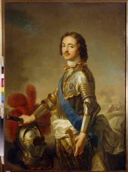 Porträtt av Peter 1, den store (1672-1725) tsaren av Ryssland