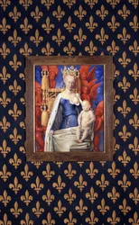 Den ammande jungfrun i hermelinrock avbildad som Agnes Sorel - (efter Jungfrun av Antwerpen, av Jean Fouquet, cirka 1452-1455)