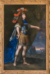 Porträtt av Ludvig XIV med en antik - målning tillskriven Jean Nocret (1615-1672) - Musee du Domaine departemental de Sceaux