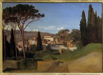 Vy över en romersk villamålning av Achilles J. Benouville (1815-1891) 1844 Sön. 0,51 x 0,72 m Paris, musee d