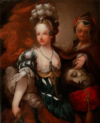 Judith med huvudet av Holofernes (Judith med huvudet av Holofernes) - Målning av Alexis Grimou (1678-1733), olja på duk, mitten av 1700-talet (88x72 cm) - Wilanow Palace Museum, Warszawa (Polen)