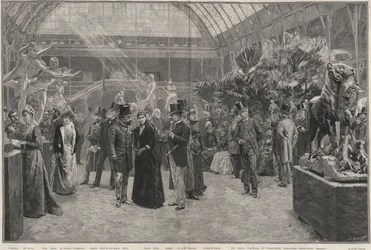 Öppningsdagen för Société nationale des beaux-arts i Palais des Champs-Élysées, Paris