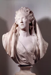 Byst av Sophie Arnould (1740-1802) sångerska representerad i rollen som Iphigenie Sculpture av Jean Antoine Houdon (1741-1828) 1775 Paris, Musee du Louvre