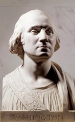 Marmorbyst av George Washington (1732-1789). Skulptur av Jean Antoine Houdon (1741-1828), 1786, Paris, Musée du Louvre