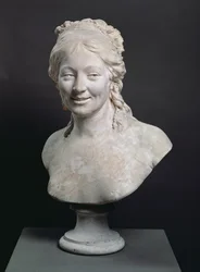Porträttbyst av Madame Houdon, konstnärens hustru, 1786 (gips)