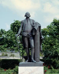 Porträtt av George Washington (1732-1799) Skulptur av Jean Antoine Houdon (1741-1828) Blearancourt från 1700-talet, fransk-amerikansk museum