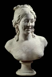 Porträtt av Madame Houdon (född Marie Ange Cecile Langlois) (1765-1823) Skulptur av Jean Antoine Houdon (1741-1828) 1700-talets Paris, Louvren