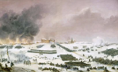 Kampanj av Preussen och Polen (1806-1807) - Simeon Jean Antoine Fort (1793-1861): Slaget vid Eylau, attack av kyrkogården 7 februari 1807, Musee de la Histoire de France, Chateau de Versailles