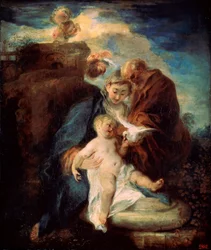 Den heliga familjen vilar på flykten till Egypten, 1719.