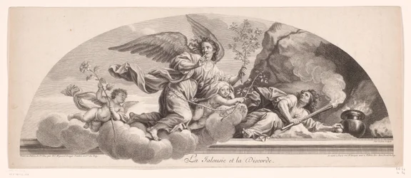 Allegorisk representation med svartsjuka och oenighet La Jalousie et la Discorde (titel på objekt)