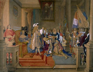 Marskalk Berwick tar emot av kung Filip V av Spanien Order of the Golden Fleece, 1864.