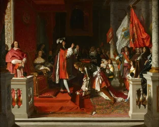 Marskalk Berwick tar emot av kung Filip V av Spanien Order of the Golden Fleece.