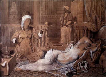 Odalisque med slavteckning av Jean Auguste Dominique Ingres