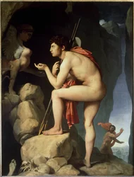 Oidipus och sfinxen (olja på duk