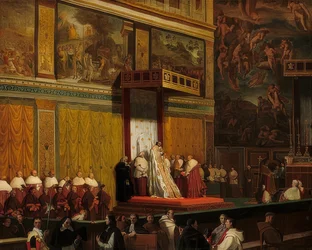 Påven Pius VII i Sixtinska kapellet. 1814