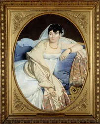 Porträtt av Madame Riviere (1773-1848) Hustru av Philibert Riviere Målning av Jean Auguste Dominique Ingres (1780-1867) 1806 Sön. 1,16x0,9 m - - Madame Philibert Riviere, född Marie Françoise Jacquette Bibiane Blot de Beauregard (1773-1848). Målning av Joh