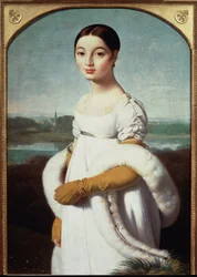 Porträtt av Mademoiselle Caroline Riviere - olja på duk