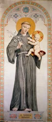 Sankt Antonius av Padua (San Antonio di Padova). Målning av Jean Auguste Dominique Ingres (1780-1867)