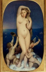 Venus Anadyomene. Målning av Jean Auguste Dominique Ingres (1780-1867), 1800-talet. 1,6 x 0,9 m. Chantilly, Musée Condé